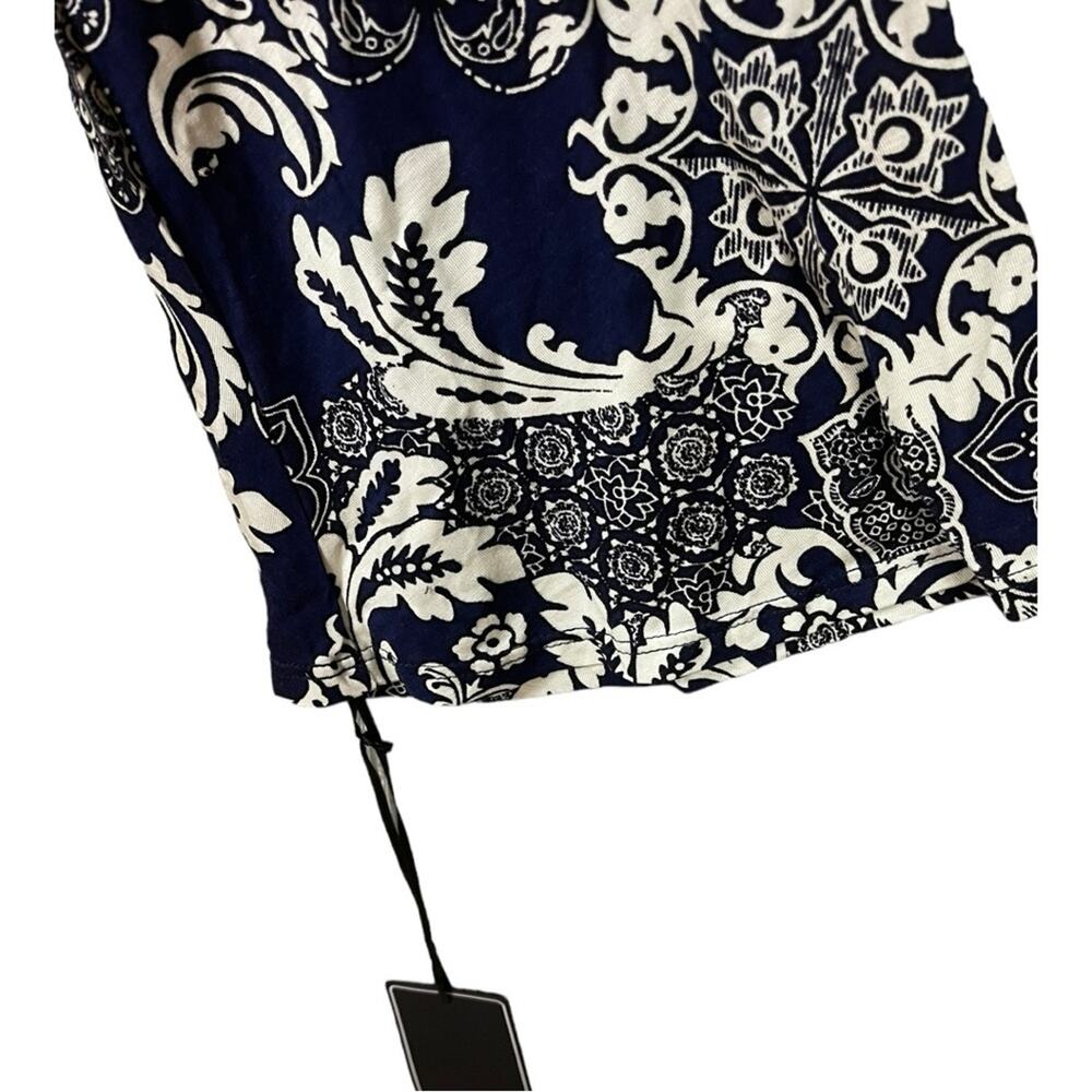 Michael Lauren Oak Bell Long Sleeve Top In Navy Blue and White Size L NWT - Picture 5 of 8